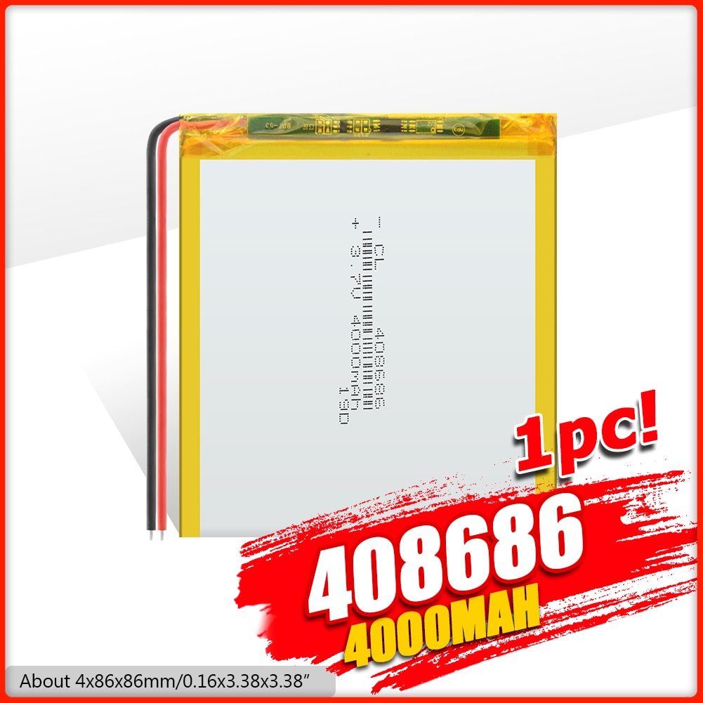 Batteria Li-ion Polimero - 3.7V 4000mAh - Batteria Sostitutiva Ricaricabile per Altoparlanti, DVR, GPS, MP3