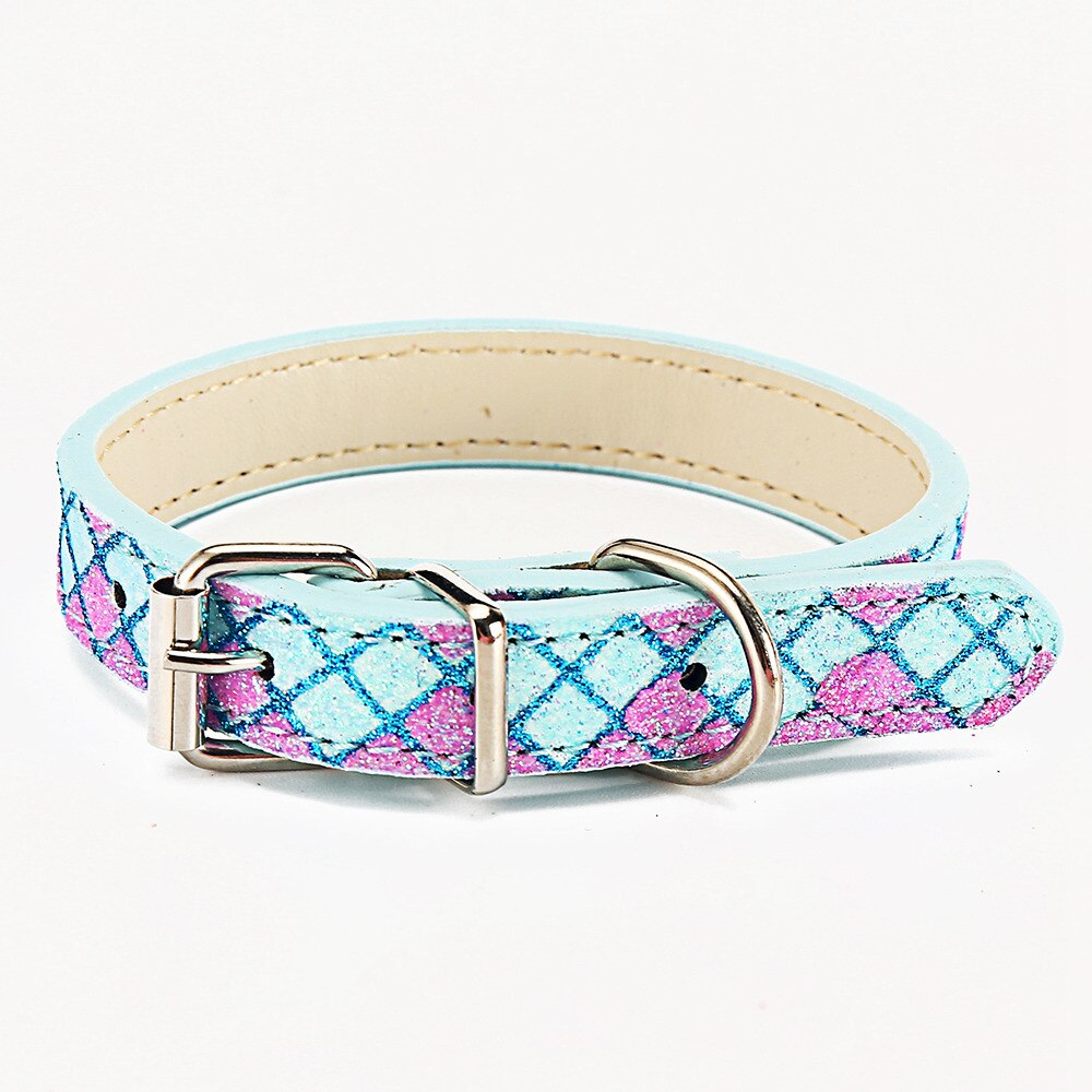 Hundehalsbånd til små store hunde pu læder hundehalsbånd justerbart plaid rhinestone halsbånd til hunde tilbehør kæledyr produkter hvalp