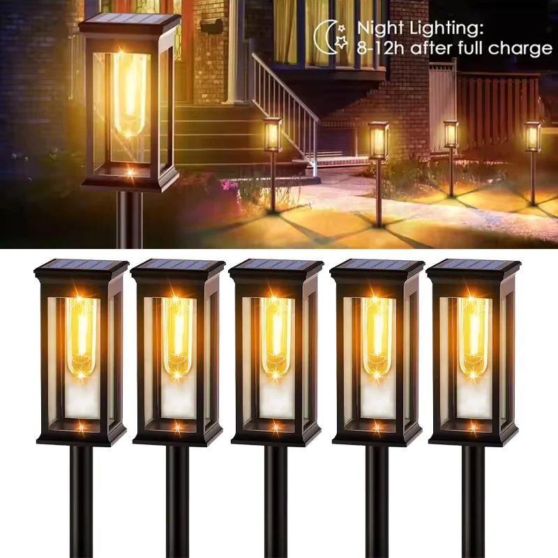 Solar Pathway Lights Outdoor Solar Pathway Garden Lamp Waterproof Landscape Lights Walkway Driveway Lawn Patio Garden Decor