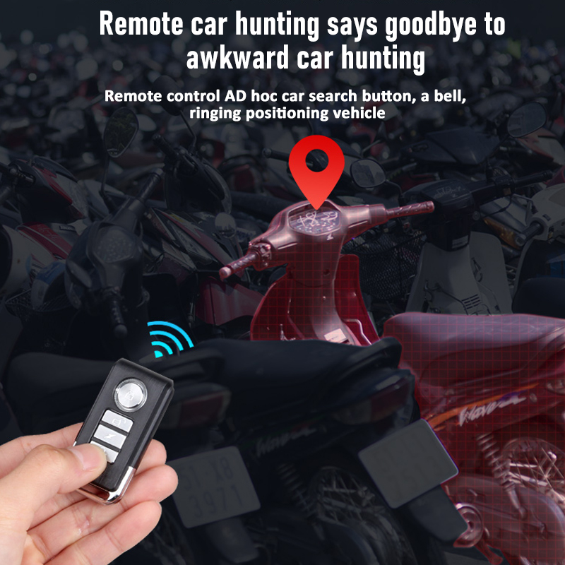 Wireless Anti-Theft Motorcycle Bike Alarm with Remote Waterproof Bicycle Security Alarm Vibration Sensor Anti Lost 113dB Loud