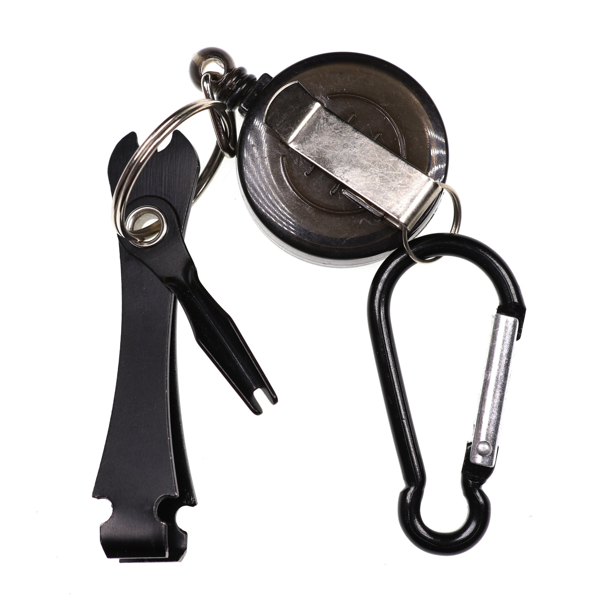 Pro Fast Tie Fishing Smart Quick Knot Tool Nail Knotter Tying Line Cutter Clipper Nipper w/ Zinger Retractor Tackle Fishing Tool: Wire cutter black