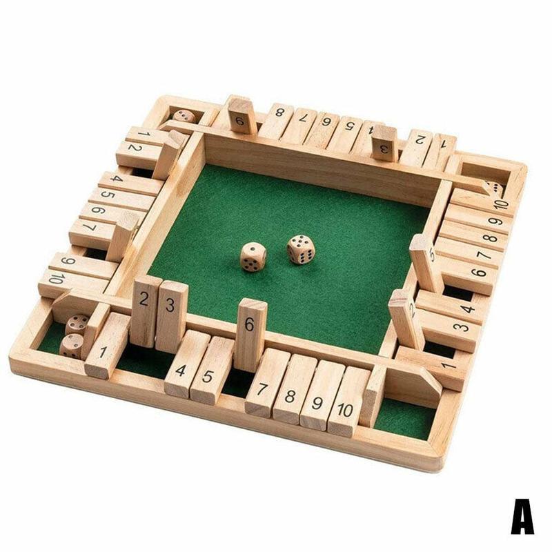 Holz Traditionellen vier Seitige 10 Anzahl Kneipe Bar Bord Würfel Party Lustige Spiel Spielzeug vier-seitige floppen Holz Nummer spiel Spielzeug: Grün