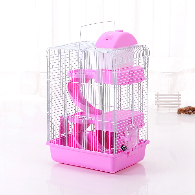 Le hamster cage à rehaussement à trois niveaux, cage villa de luxe, grand château