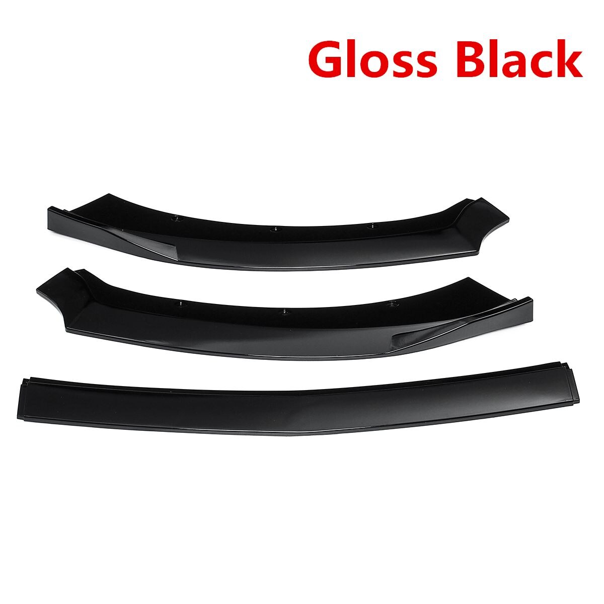 Car Front Bumper Splitter Lip Diffuser Protector Cover Body Kit Front Spoiler For Ford For Mustang: Glossy Black