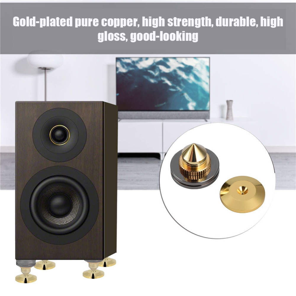 4Pcs/set Speaker Isolation Spikes Stand Feet HiFi Speaker AMP CD Cone Base Pads 28x25mm