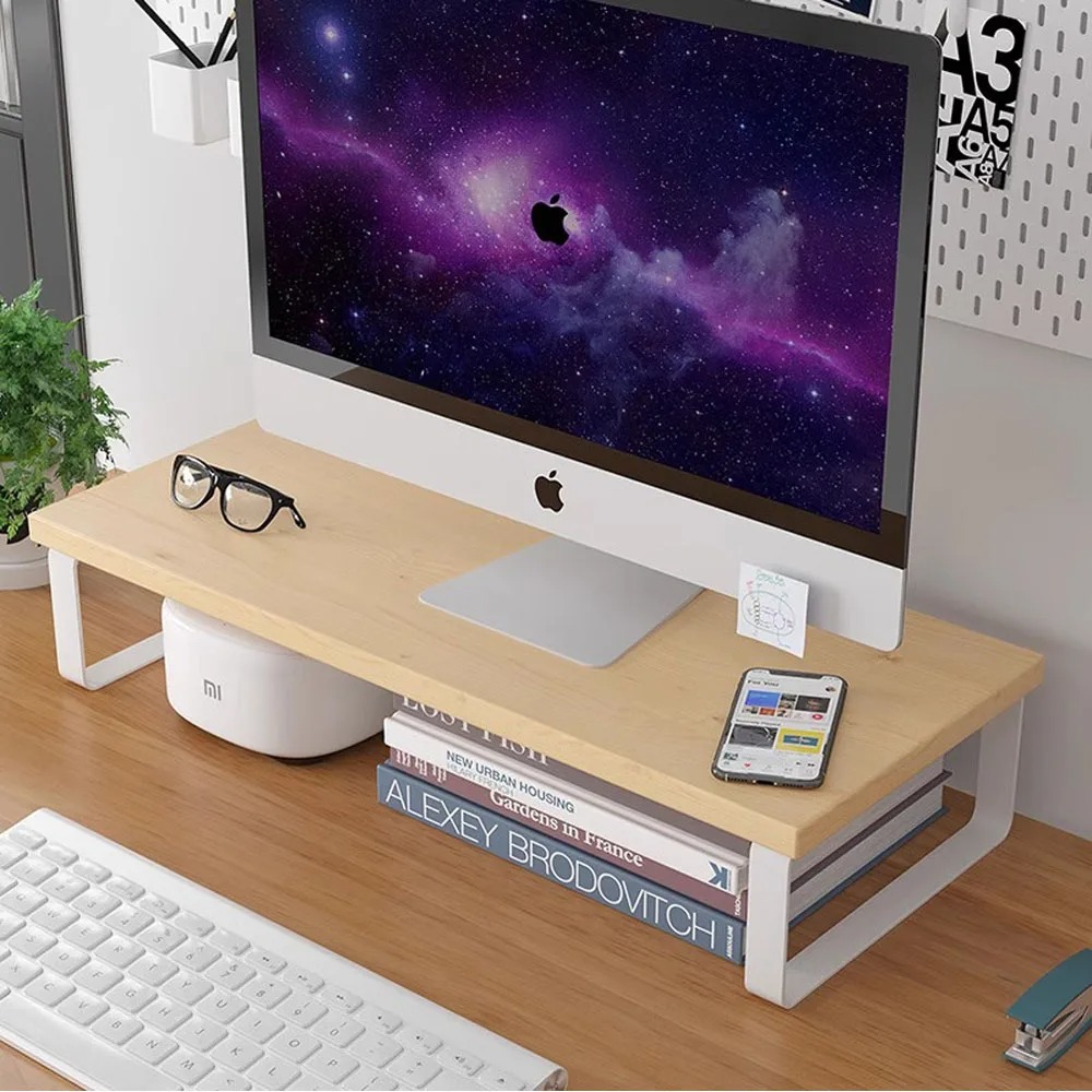 Soporte para Monitor de ordenador portátil, pantalla de ordenador de escritorio, estante de almacenamiento de escritorio elevado , suministros de almacenamiento de oficina ﻿