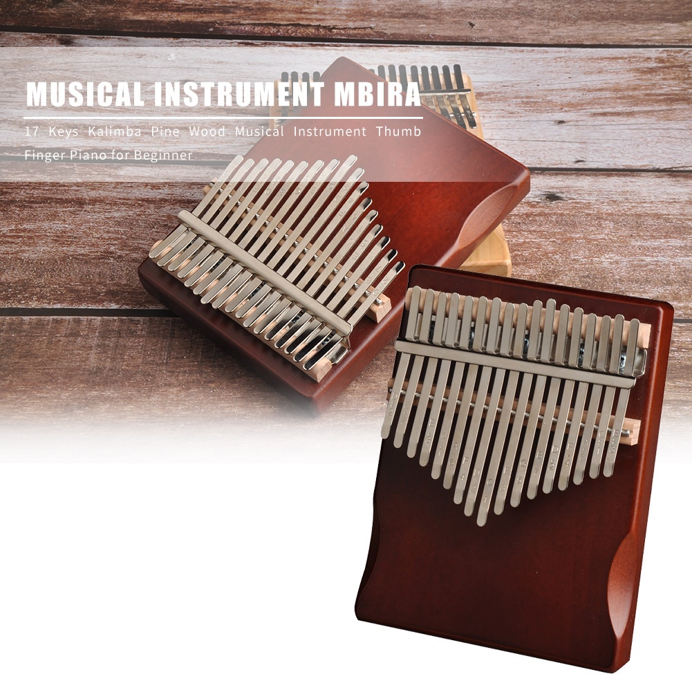 17 Keys Kalimba Musical Instrument Pine Wood Thumb Finger Piano African Sanza Mbira for Beginner Kids Music Lovers