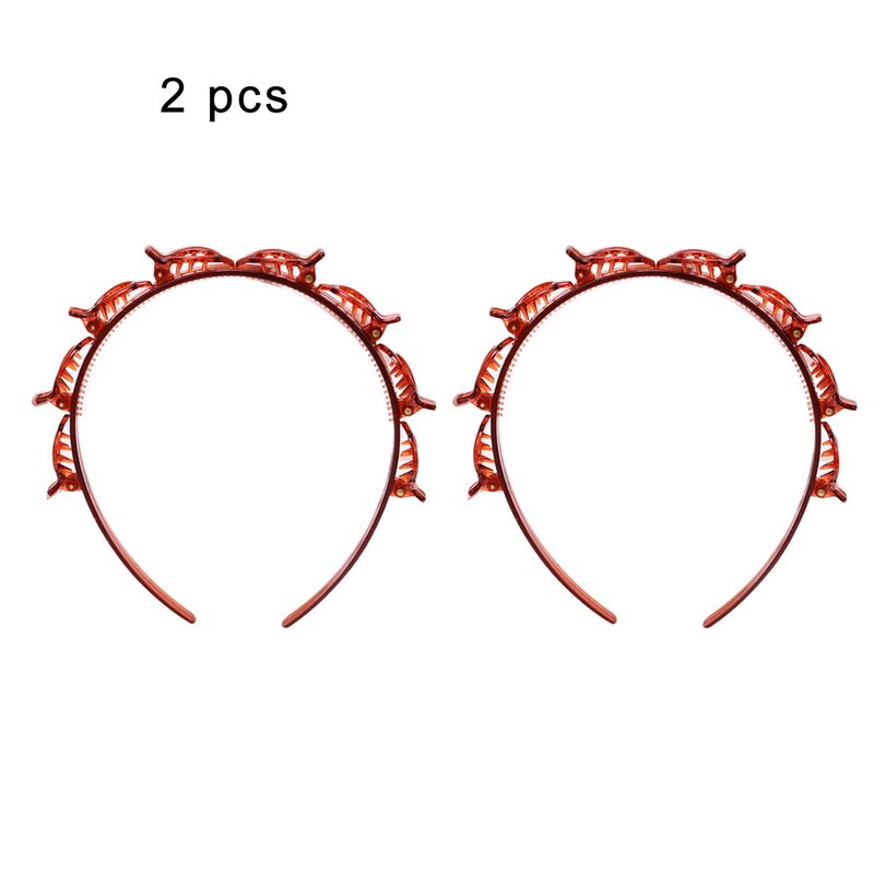 Doppel Schicht Bands Clip Haarbänder Kunststoff Geflochtene Stirnband Punk Neue betroffen Frauen Headwear Haar Zubehör: B650937A
