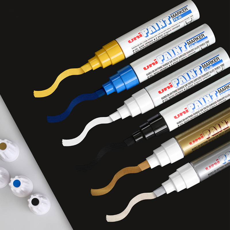 Uni PX-30-marcador de pintura permanente, 7 colores disponibles, 8,5mm, Pintura de coches, bolígrafo de firma de boda, 1 Uds.