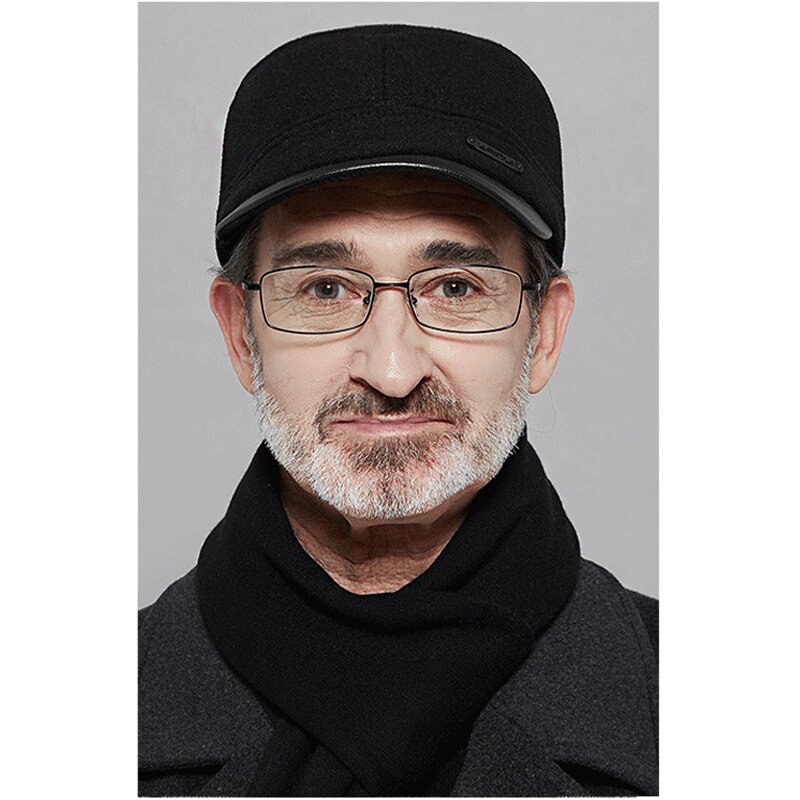 Stara męska czapka zimowa z nausznikami beret tata kapelusz regulowane zimowe ciepłe czapki dla płaskiej czapki starszych kapelusz