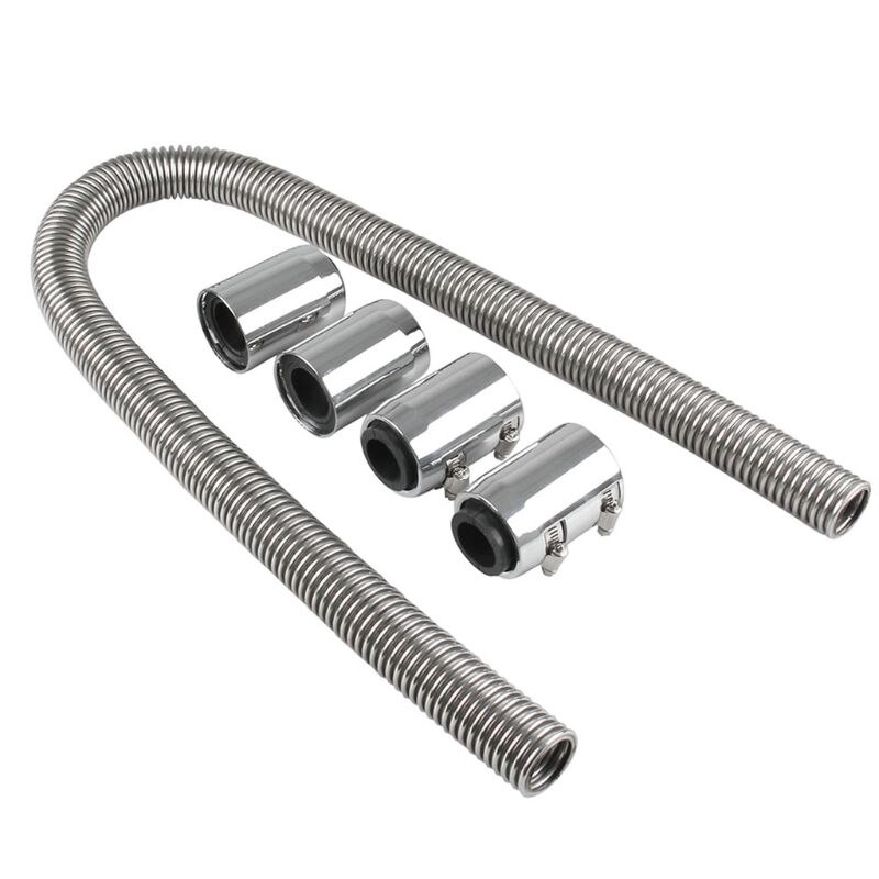 Universal Flexible upper/lower car radiator hose kit and stainless steel with chrome-plated cap: 48