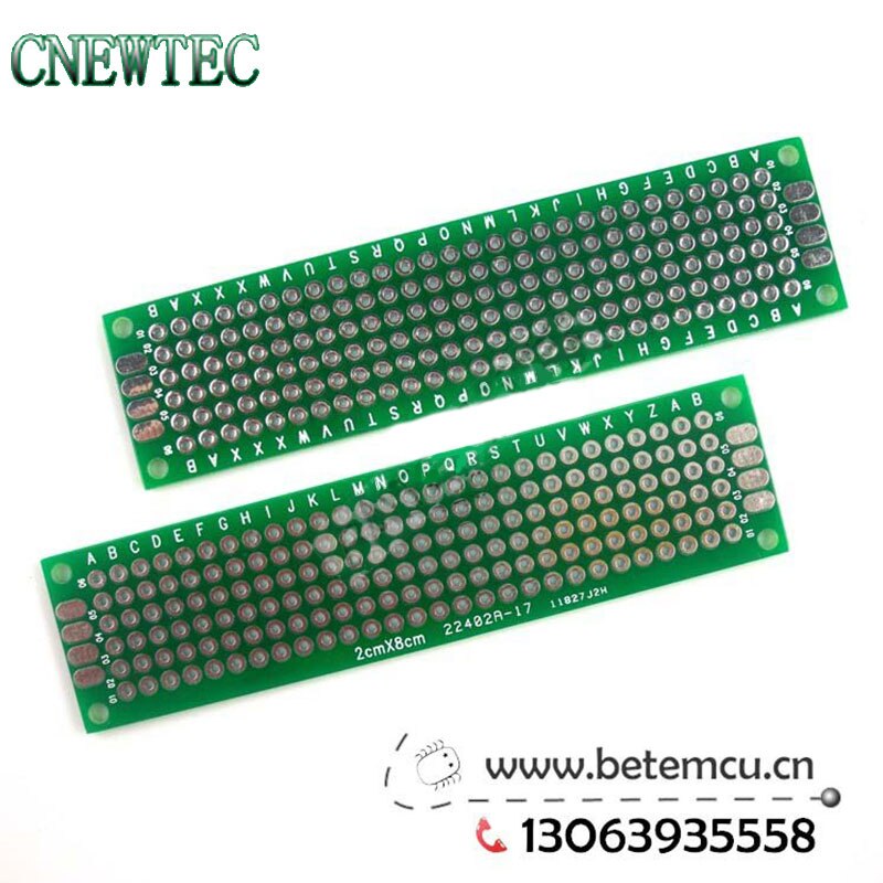 1 stks 2x8 cm PROTOTYPE PCB 2 layer 2x8 panel Universal Board