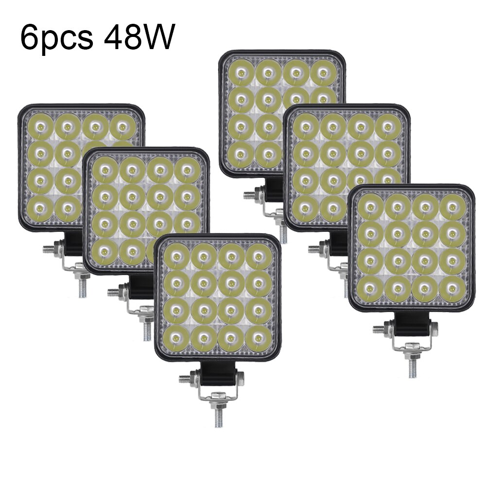 NLpearl 12V 24V LED Light Bar 42W 48W Mini LED Work Light Off Road Spotlight for Jeep Truck 4X4 Car SUV ATV Barra LED Headlights: 6pc 48W
