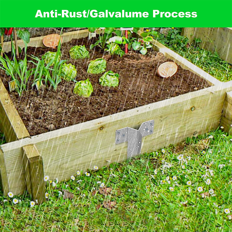 5PCS Fixing Peg Timber Heavy Duty Sleeper Stakes Metal Landscape Edging Stakes for Driveway Garden Edging Timber Planter Raised