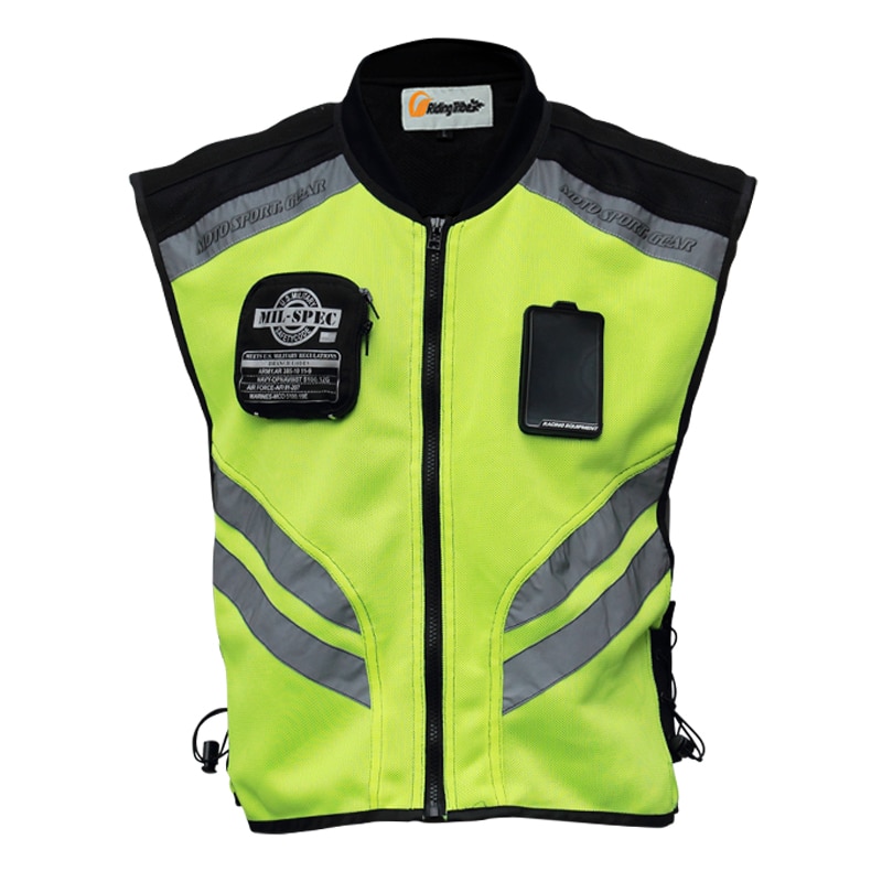 motorrijden kleding refective vest veiligheid vest fit mannen en vrouwen groene size M-XXXL.