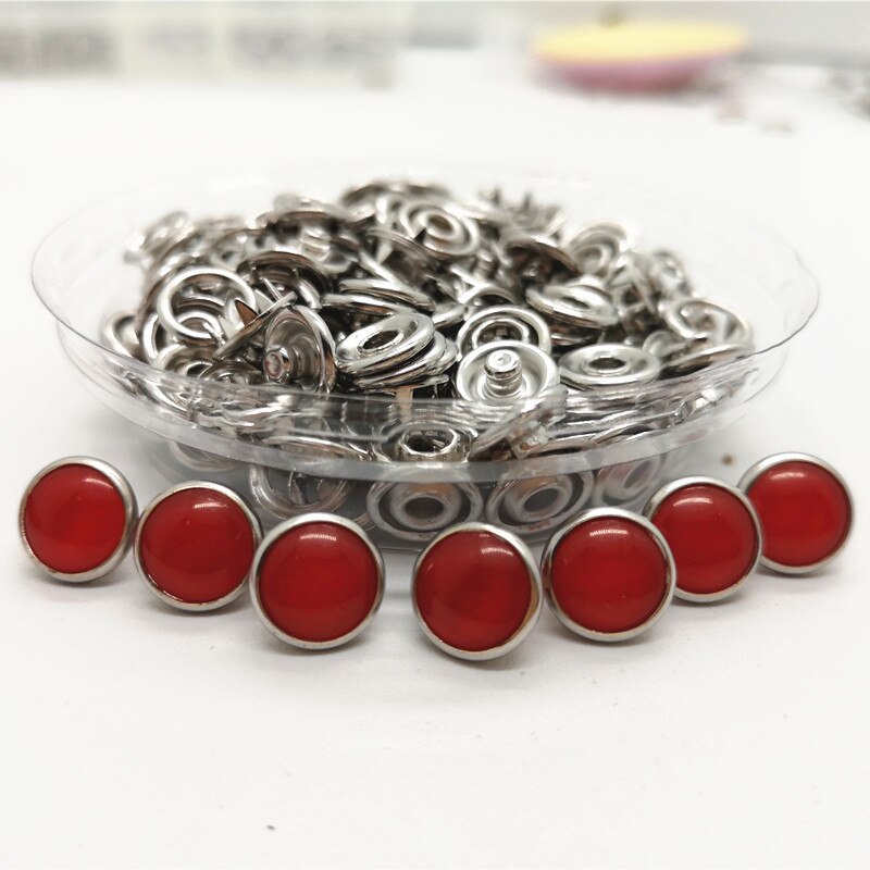 20 Sets Van Milieuvriendelijke Parel 10 Mm Hollow 8 Kleur Metalen Messing Gesp Gesp Knop Kinderen