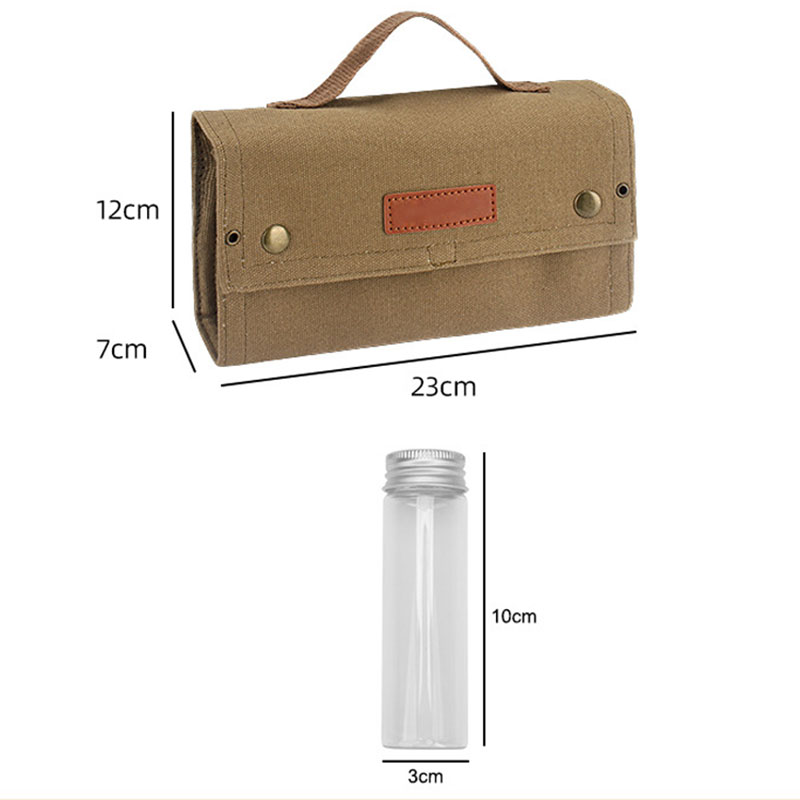 Outdoor Camping Spice Bottle Storage Bags Canvas Foldable Portable BBQ Picnic Seasoning Bottles Handbag Cruet Organizer Holder