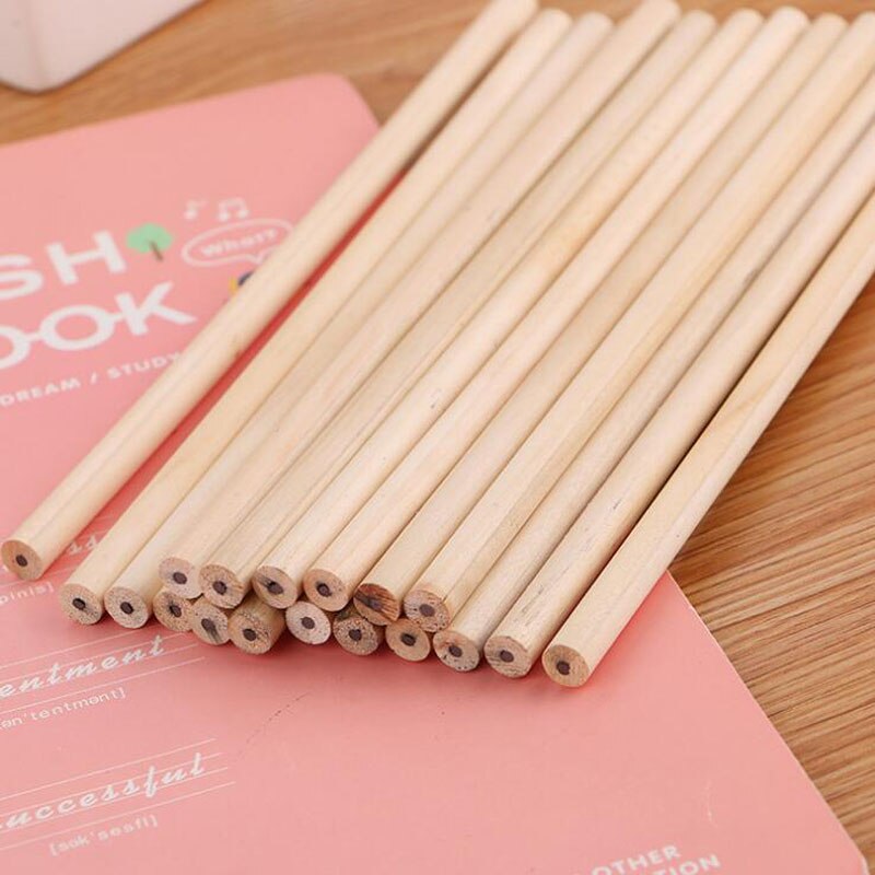 18 Pcs/box Painting Log Pencil With Eraser For School Student HB Black Pencils Kids Writing Office Stationery Pencil