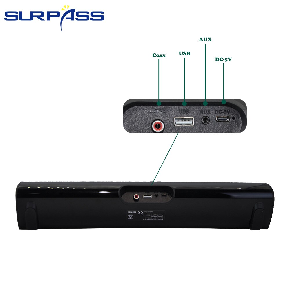 Wandmontage Soundbar Blue-Tooth 5.0 Speaker Aux 3.5Mm 3D Surround Subwoofer Audio Afstandsbediening Home Theater Tv geluid Bar
