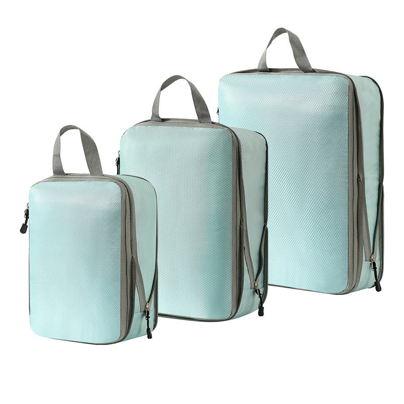 Gecomprimeerde verpakkingsblokjes Set 3-delige reiskleding organisator tas waterdichte samendrukbare koffer kleding organisator verpakkingstas: green
