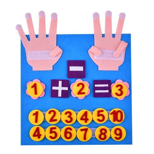 Diy uld børnehave pædagogisk legetøj fingre numre tæller filt legetøj til børn digitale tidlige matematik undervisningsværktøjer: B