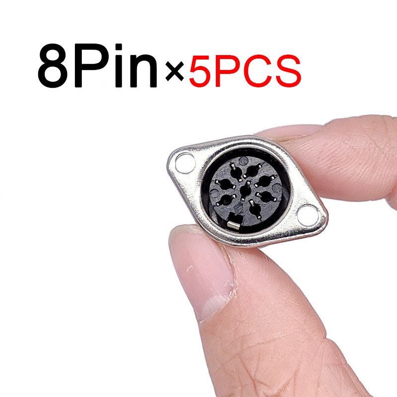 5Pcs Computer Keyboard Plug DIN S Terminal Connector 3P4P5P6P7P8P Female Socket Mount adapter SOLDER MIDI cable connector: 8Pinx5pcs