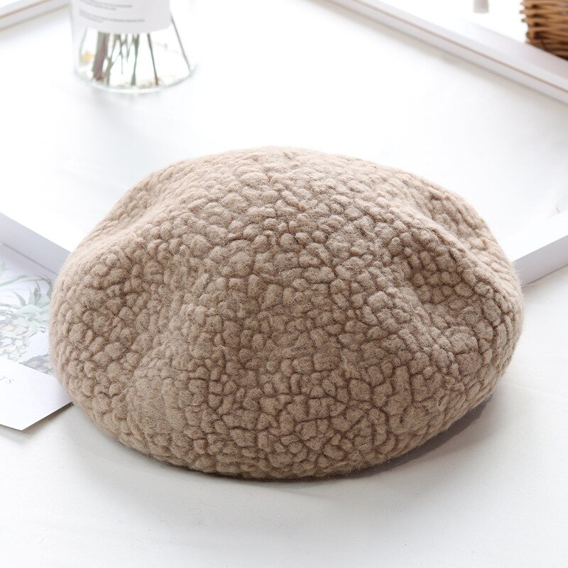Kleurstellingen Vrouw Winter Hoed Wol Effen Baret Vrouwelijke Soft 100% Wol Hoed Vrouwen Real Warme Wollen Boina: 1