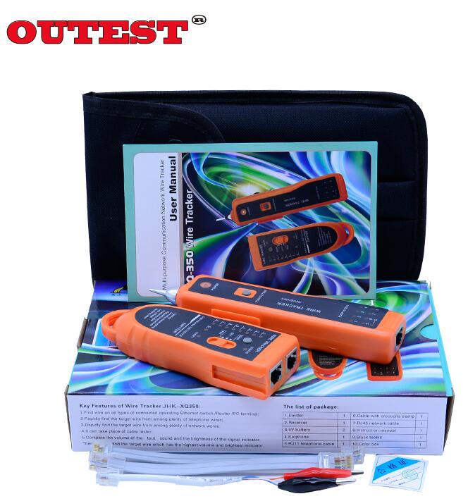 Traceur de fil électrique RJ45 RJ11, détecteur de câble réseau lan, traceur de fil téléphonique, toner xq-350,: Color box and bag