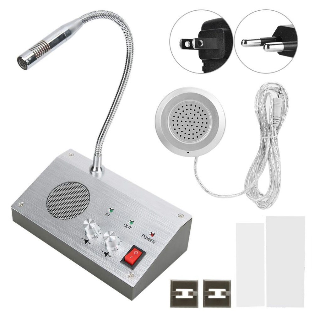 Anti-interference Noise-Free Dual-Way Audio Record bank counter window intercom system