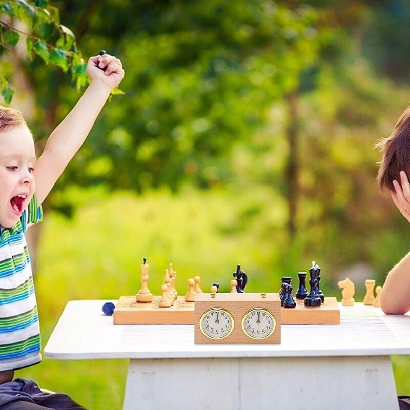 Chess Timer, Digital International Chess Clock, Wooden Count Up Down Chess Timer, Portable Chess Timer