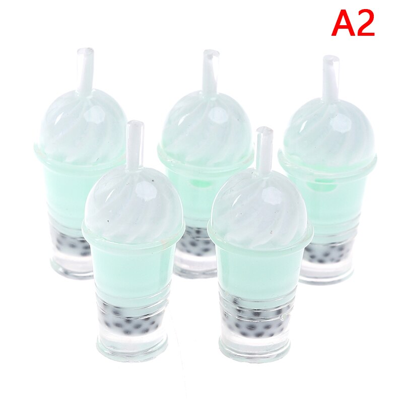 5pcs 1/12 miniatura Dollhouse Bubble Tea modello bevande accessori per giocattoli per alimenti per bambole: 2