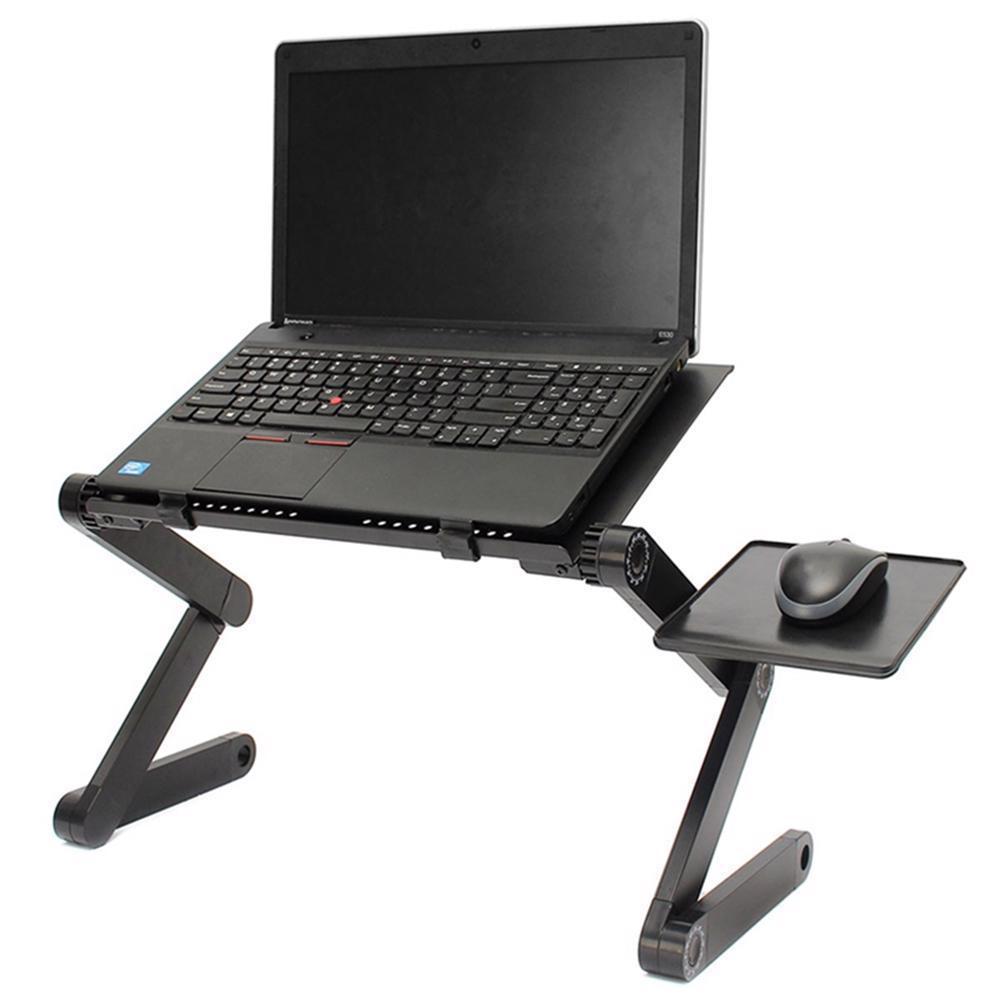 ADJUSTABLE LAPTOP COMPUTER FOLDING DESK / TABLE STAND BEDROOM STUDY: Black
