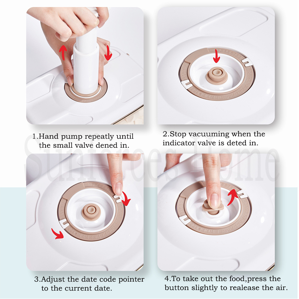 Vacuum Preservation Box with Pump Fruit Sealed Refrigerated Box Lunch Box food Moisture-proof Vacuum Storage Box with Drain
