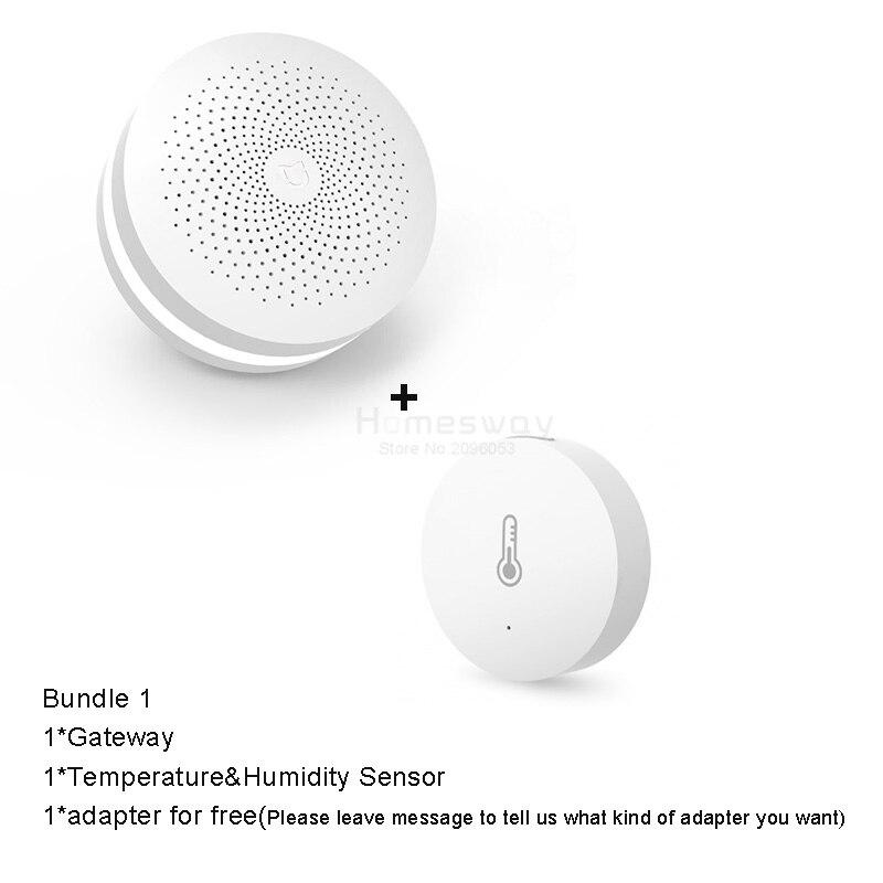 Original Xiaomi Smart Home Gateway Multi-functional Upgraded Smart Temperature and Humidity Sensor WiFi Remote Control by Mi APP: Bundle 1