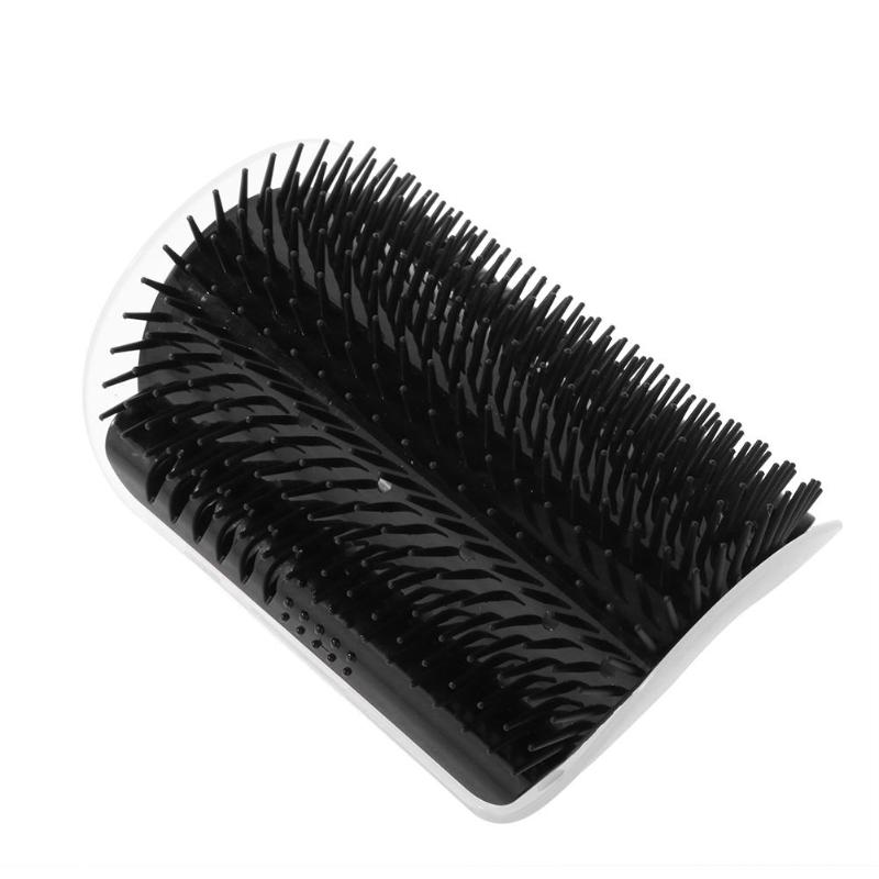 Cepillo rascador de esquina extraíble para gato, peine de masaje para eliminación de pelo de mascotas, artículos para gatos y mascotas: Negro