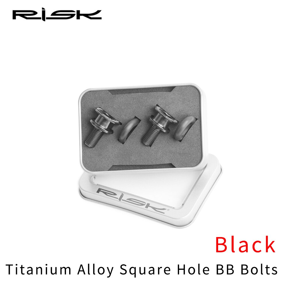 RISK Titanium Alloy M8*15 mm MTB Bike Bottom Bracket Bolts Waterproof Bicycle Bottom Bracket Crank Fixed Bolts for Brompton: black