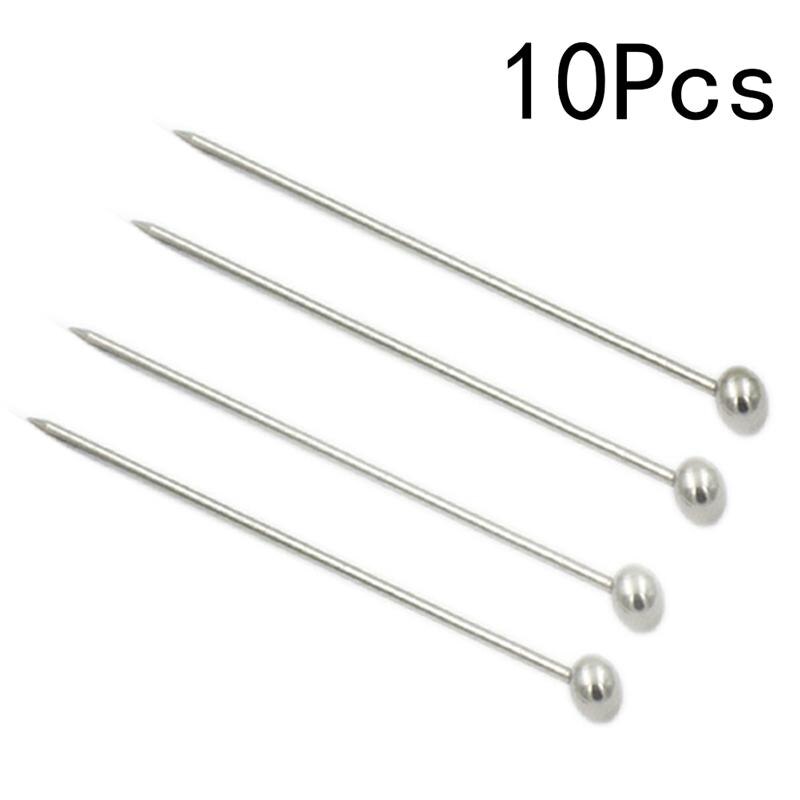 12 Stuks Rvs Cocktail Picks Fruit Sticks Tandenstokers Voor Party Bar Fruit Sticks: Silver 10 pcs