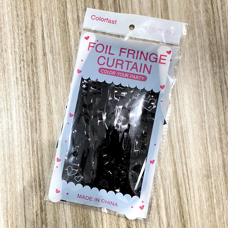Cortina con flecos de papel de aluminio para fiestas de cumpleaños, accesorios para fotomatón, decoración de de revelación de género de boda, oropel metálico negro y rojo: Color zafiro profundo