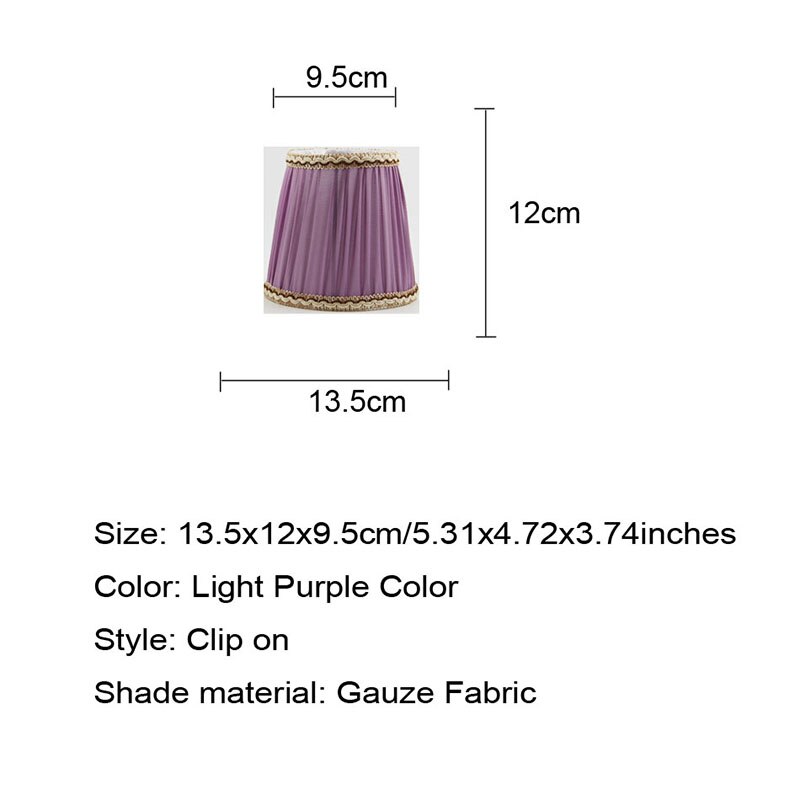 2Stck DIA 13,5 cm Lila Plissee Stoff Lampenschirme, DIY Hause Dekoration Kronleuchter Zauberstab Licht Lampenschirm, Clip Auf