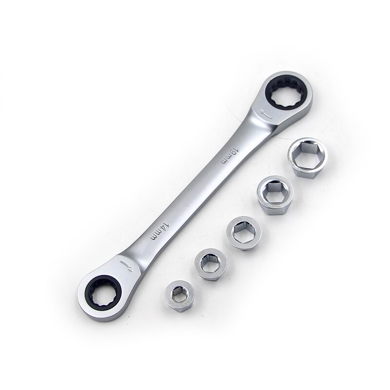 7 in 1 Double Head Reversible Ratchet Combination Spanner Set Mechanic Universal Socket Set Wrench Tool Ratchet Wrench