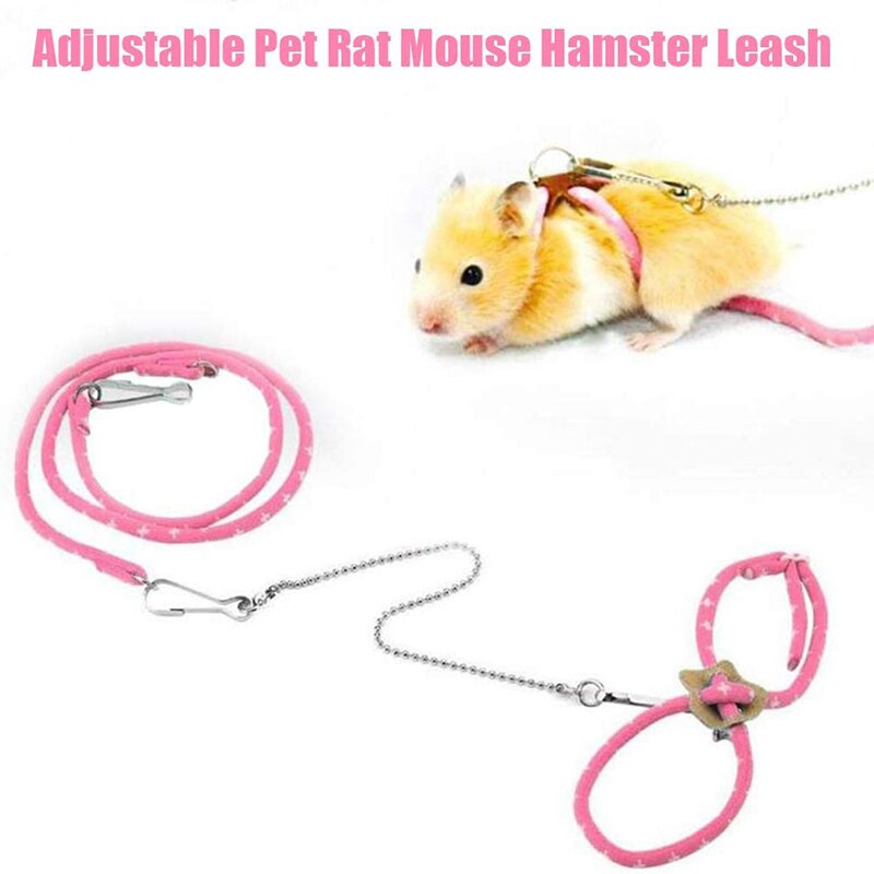 Szelki chomika liny piękne regulowane zwierzęta szczur mysz chomika szelki liny fretka znalazca smycz z dzwonkiem dla zwierzaka