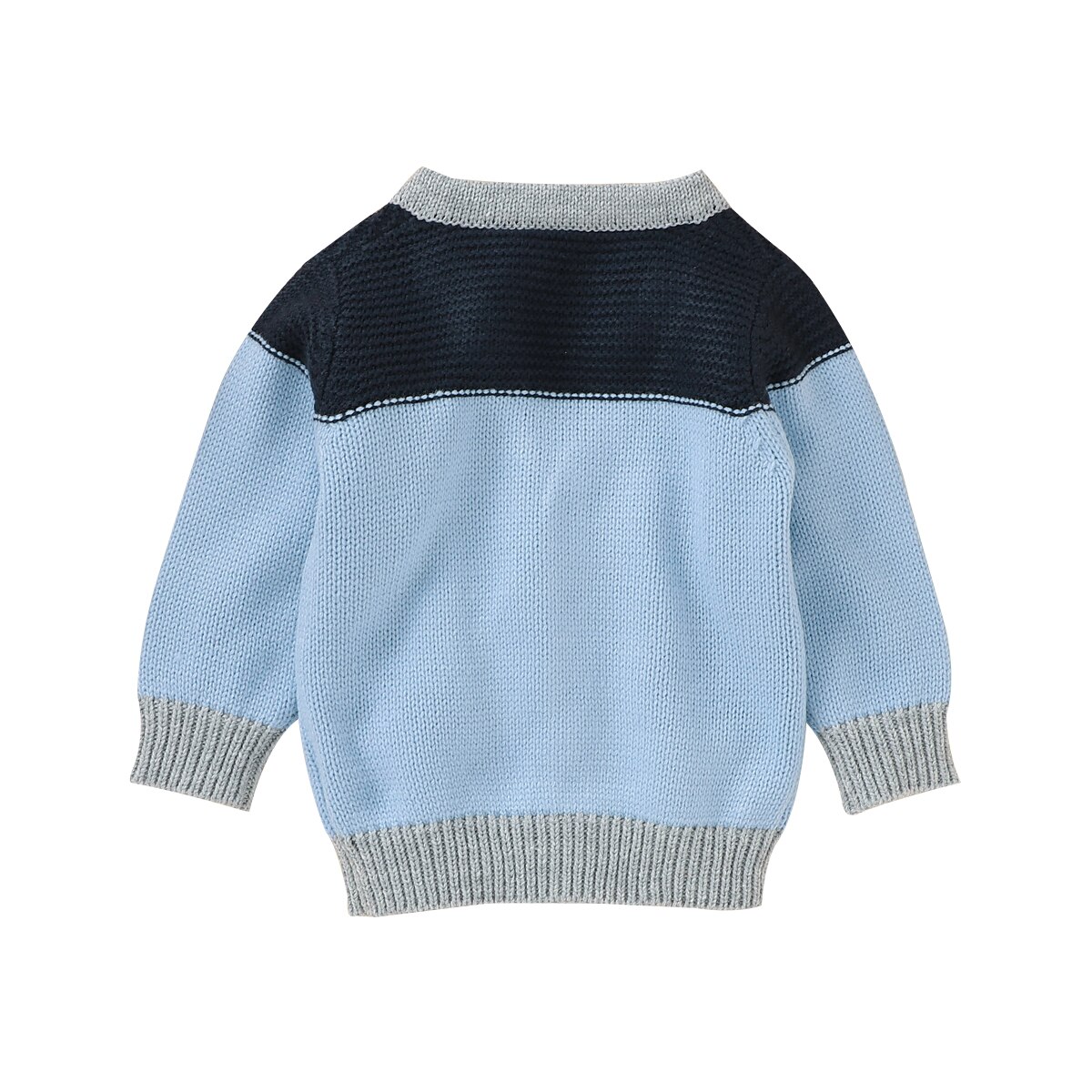 Emmababy Baby Boys Sweater Outfits Patchwork Long Sleeve Single Breasted Knit Jacket