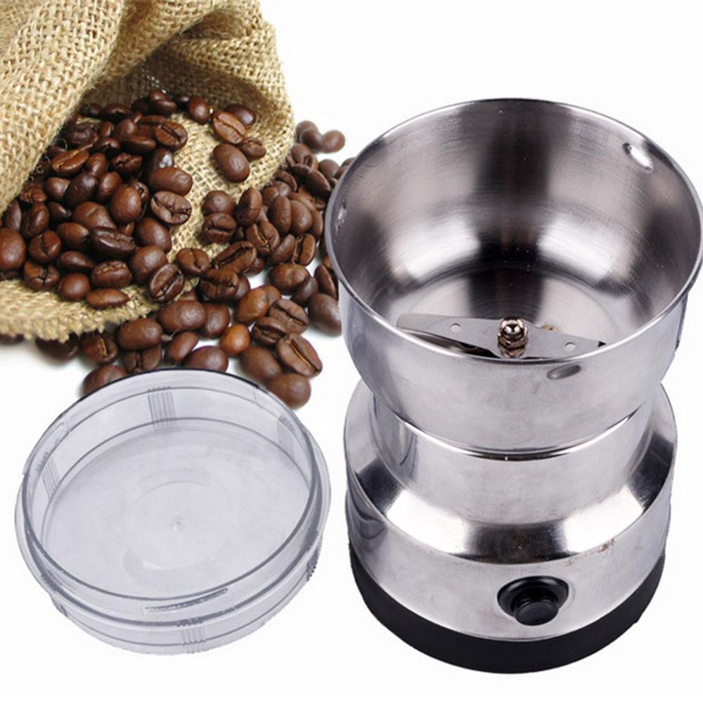 Kaffemølle 220v rustfrit stål mølle bønner nødder møller krydderier stik rustfrit stål eu/au/us/dk  f0 l 6