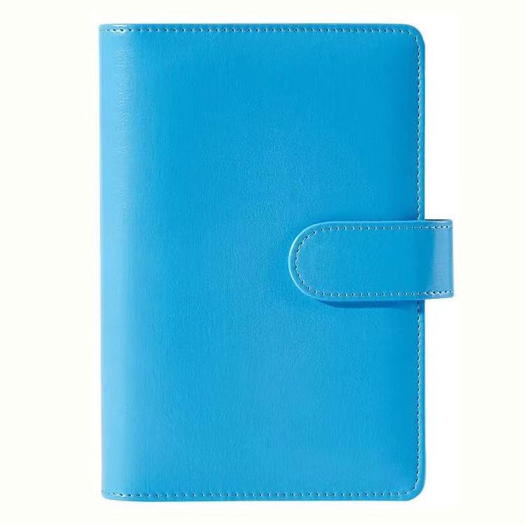 A6 Pu Lederen Notebook Losbladige Bindmiddel Hervulbare 6 Ringband Cover Met Magnetische Gesp Sluiting: Blue