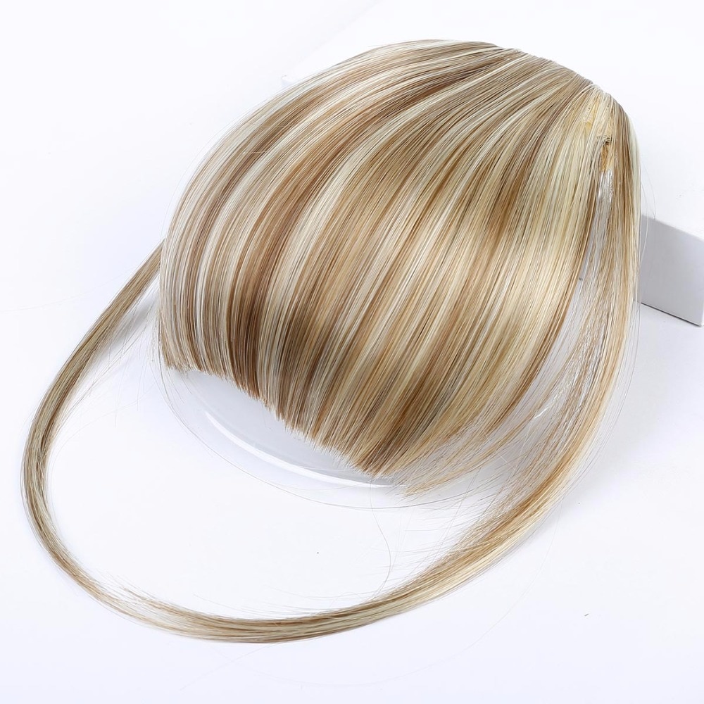 Difei Pony Clip Haarstukje Zwart Bruin Blond Synthetische Pony Hair Extensions Gezicht Pony Haar Voor Vrouwen