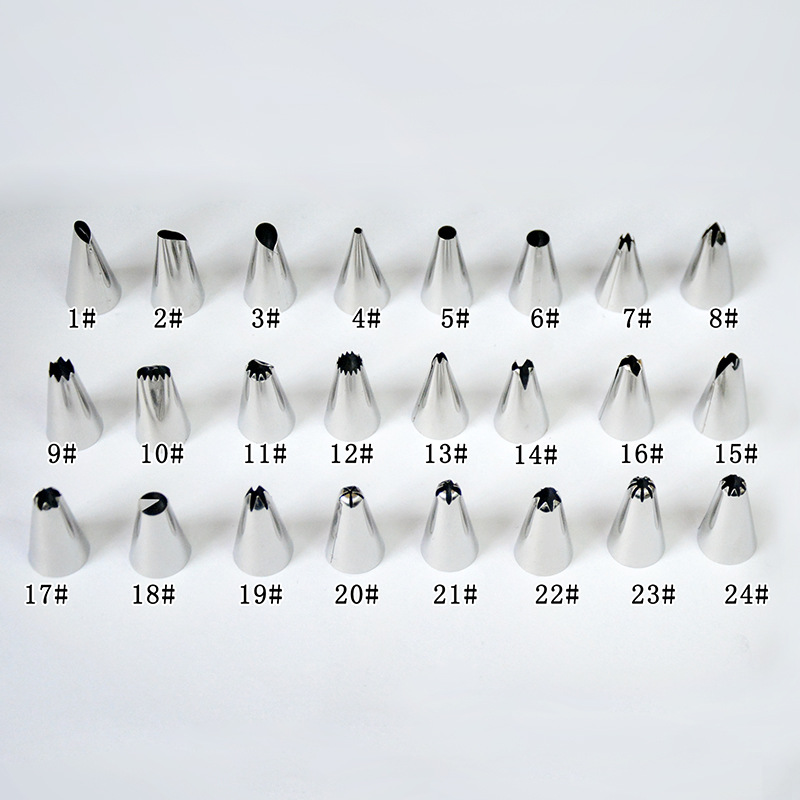 SHENHONG 24 STKS Icing Piping Tips En 1 Koppeling Cake Decorating Nozzles Gereedschap rvs DIY Bakvormen Pastry