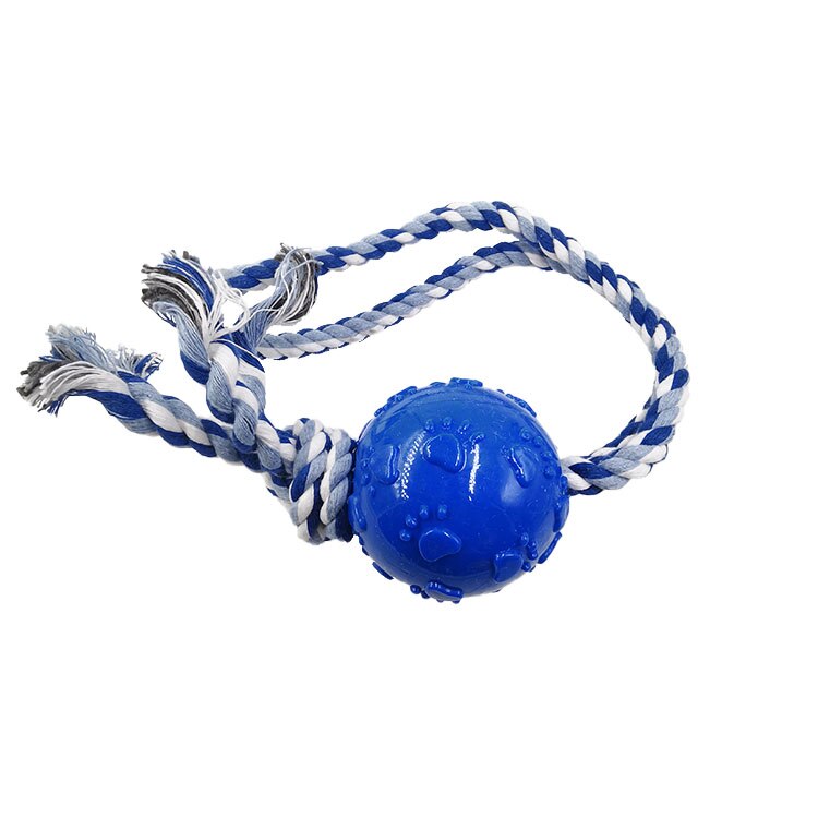 Jouets à mâcher en corde de coton à Double nœud pour chien, molaires résistantes aux morsures, petit gabarit, nettoyage des dents: F-Blue