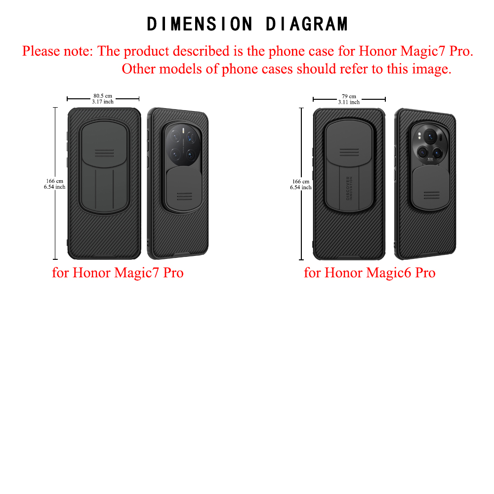 Nillkin para Honor Magic 7 Pro / Honor Magic 6 Pro CamShield Pro Funda para teléfono, PC + TPU con cubierta para cámara deslizante