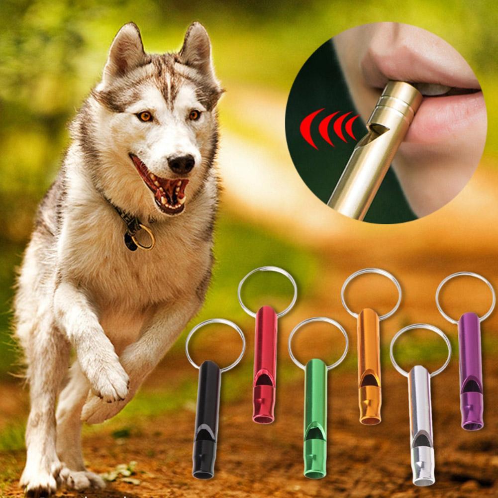 1pcs Portable Pet Dog Training Whistle Aluminum Puppy Stop Barking Sound Flute Pet Dog Toy Adjustable Whistle Sound