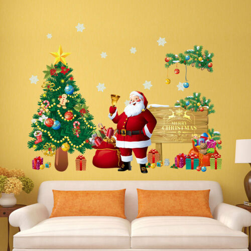 Flat wall stickers Santa Claus Christmas Wall Stickers Wall Decal Removable Art Window Wall Decor
